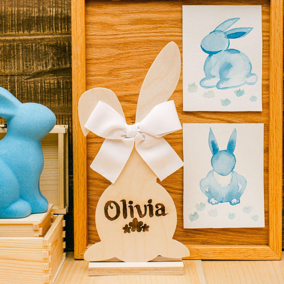 Woodpeckers Crafts Wood Easter Bunny Cutout Medium, 8" x 4"