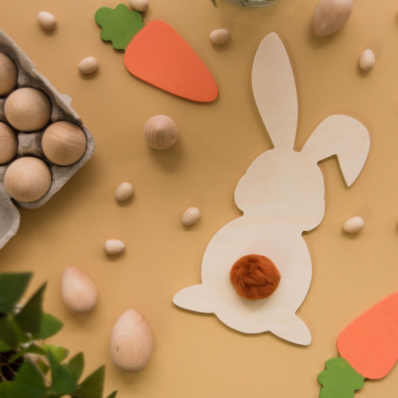 Woodpeckers Crafts Wood Easter Bunny Cutout Small, 6" x 3"