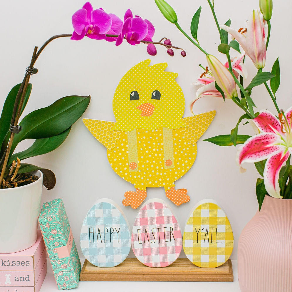 Woodpeckers Crafts Wood Easter Chick Cutout Medium, 8" x 7"