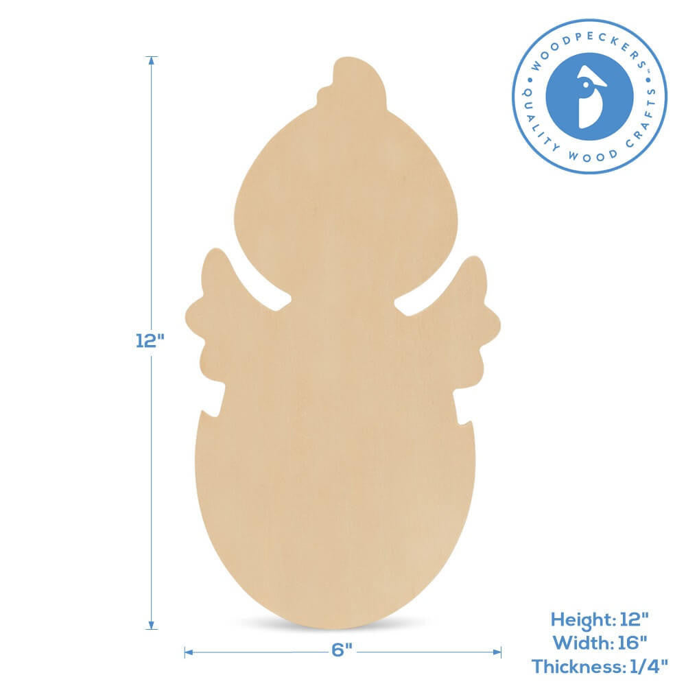 Woodpeckers Crafts Wood Easter Chick In Egg Cutout Large, 12" x 6"
