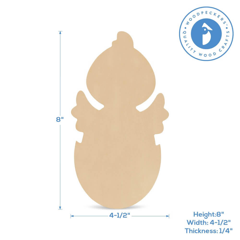 Woodpeckers Crafts Wood Easter Chick In Egg Cutout Medium, 8" x 4.5"