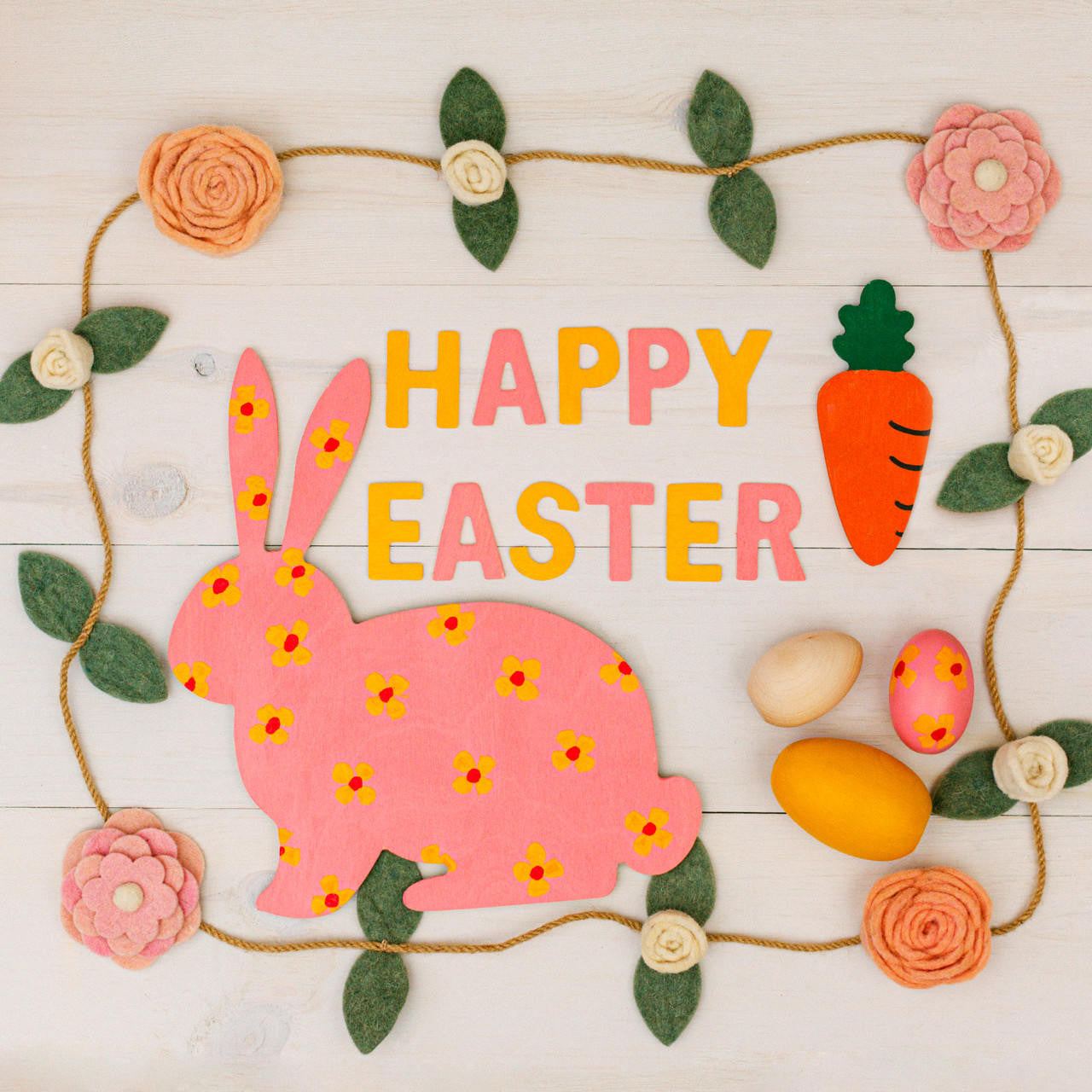 Wood Easter Rabbit Large, 12" x 10.75"