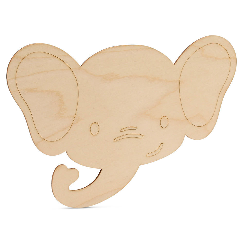 8" Wood Elephant Cutout