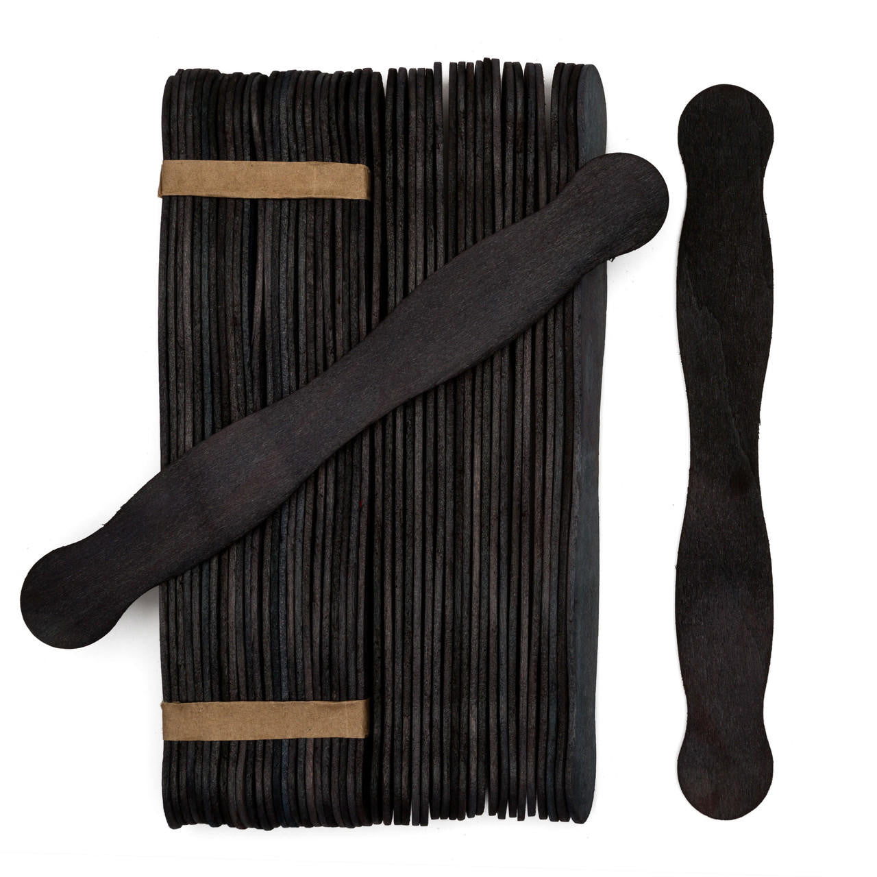 Wood Fan Sticks in Charcoal Black
