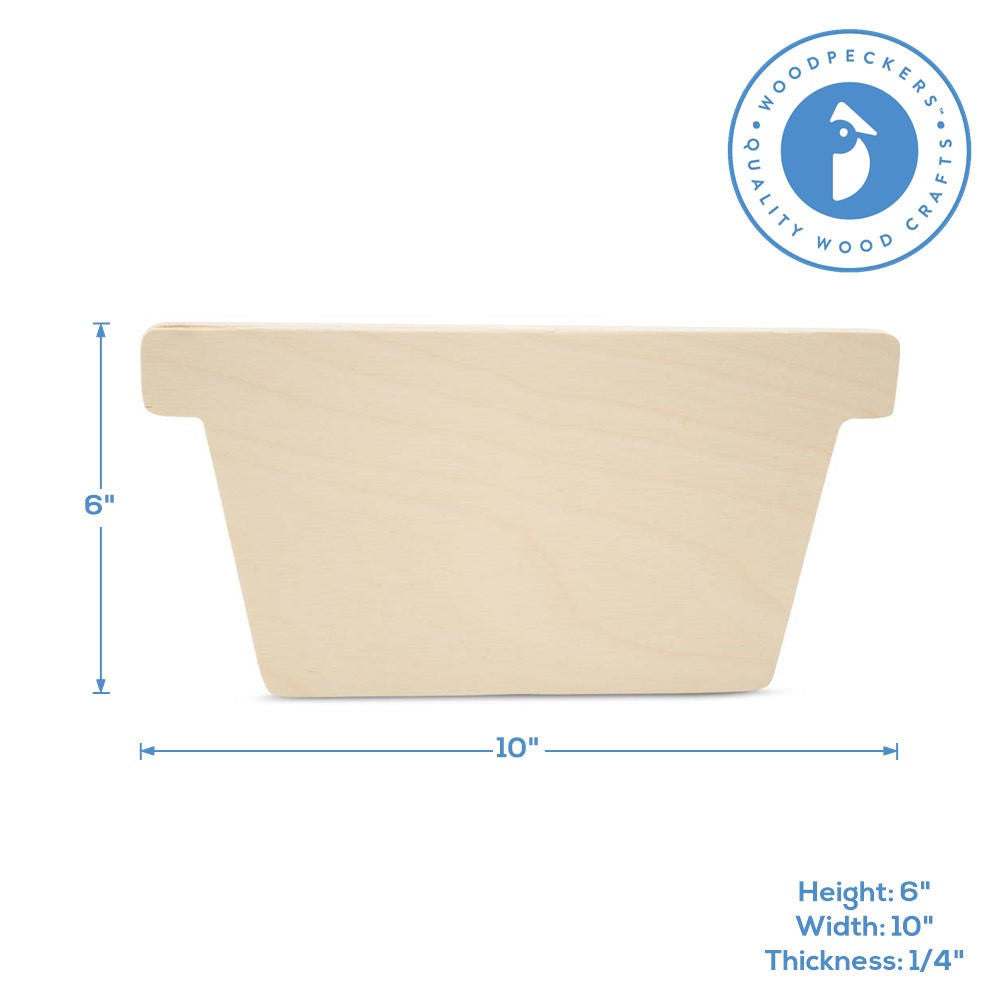 Wood Flower Pot Cutout, 10"