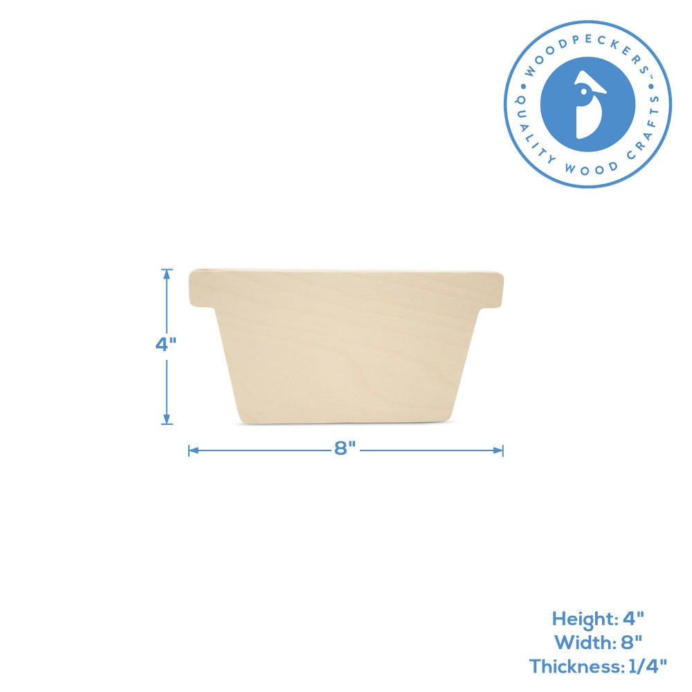Wood Flower Pot Cutout, 8"