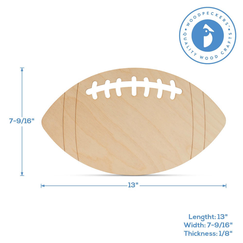 Wood Football Cutout, 13”