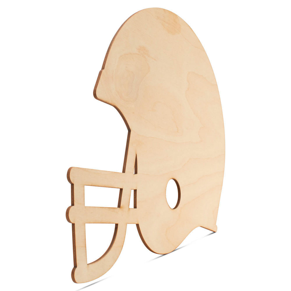 Wood Football Helmet Cutout, 12”