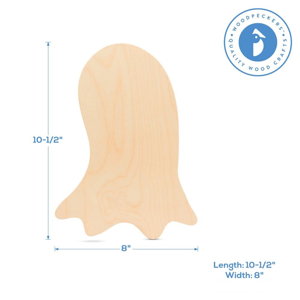 Woodpeckers Crafts Wood Ghost Cutout, 10"