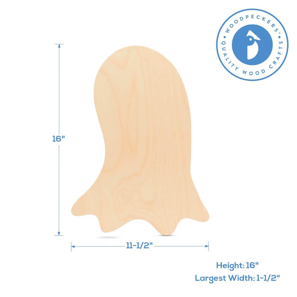 Woodpeckers Crafts Wood Ghost Cutout, 16"