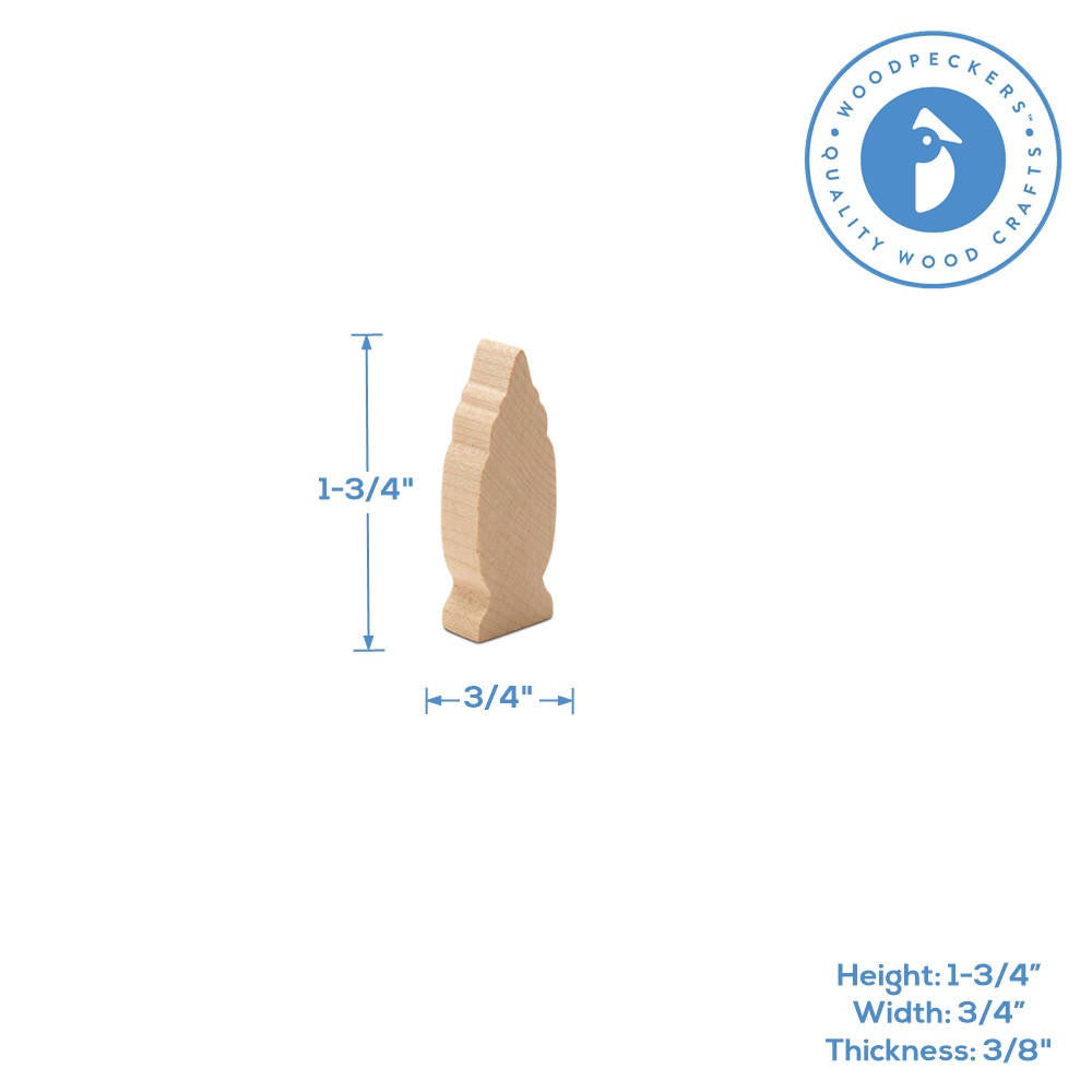 Woodpeckers Crafts Wood Gnome, 1-¾"