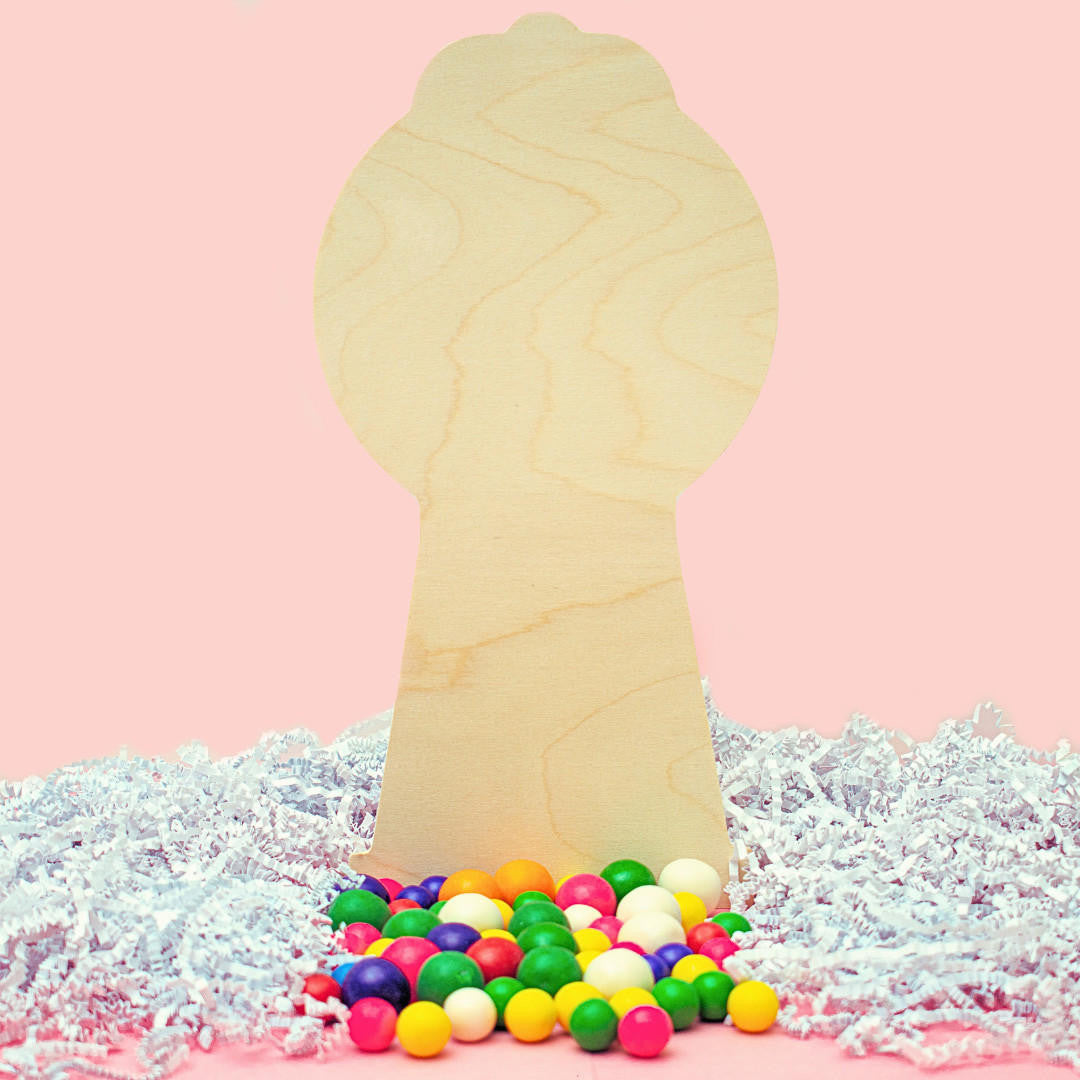 Wood Gumball Machine Cutout, 12"