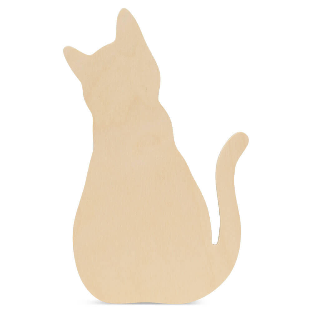 Woodpeckers Crafts Wood Halloween Cat Cutout, Large 12" x 7.3"