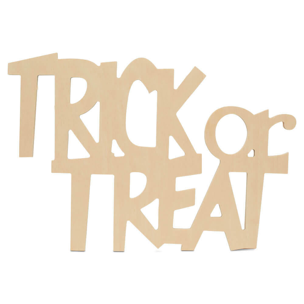 Woodpeckers Crafts Wood Halloween Trick Or Treat Cutout, 17.7" x 12"