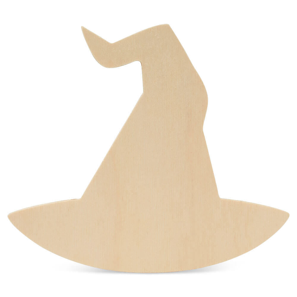 Woodpeckers Crafts Wood Halloween Witch's Hat Cutout, Small 8" x 7"