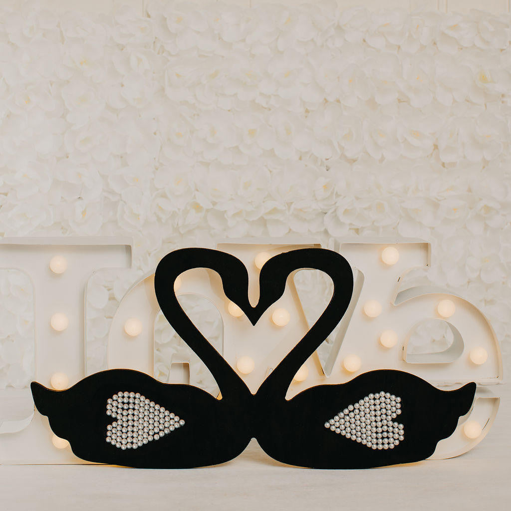 Woodpeckers Crafts Wood Heart Swans Cutout Jumbo, 18" x 9"