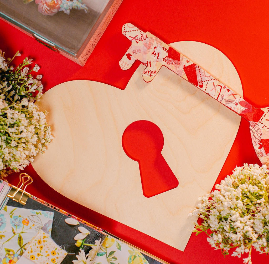 Wood Heart with Keyhole Cutout (8"- 12")