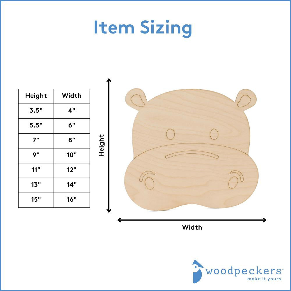 Wood Hippo Cutout