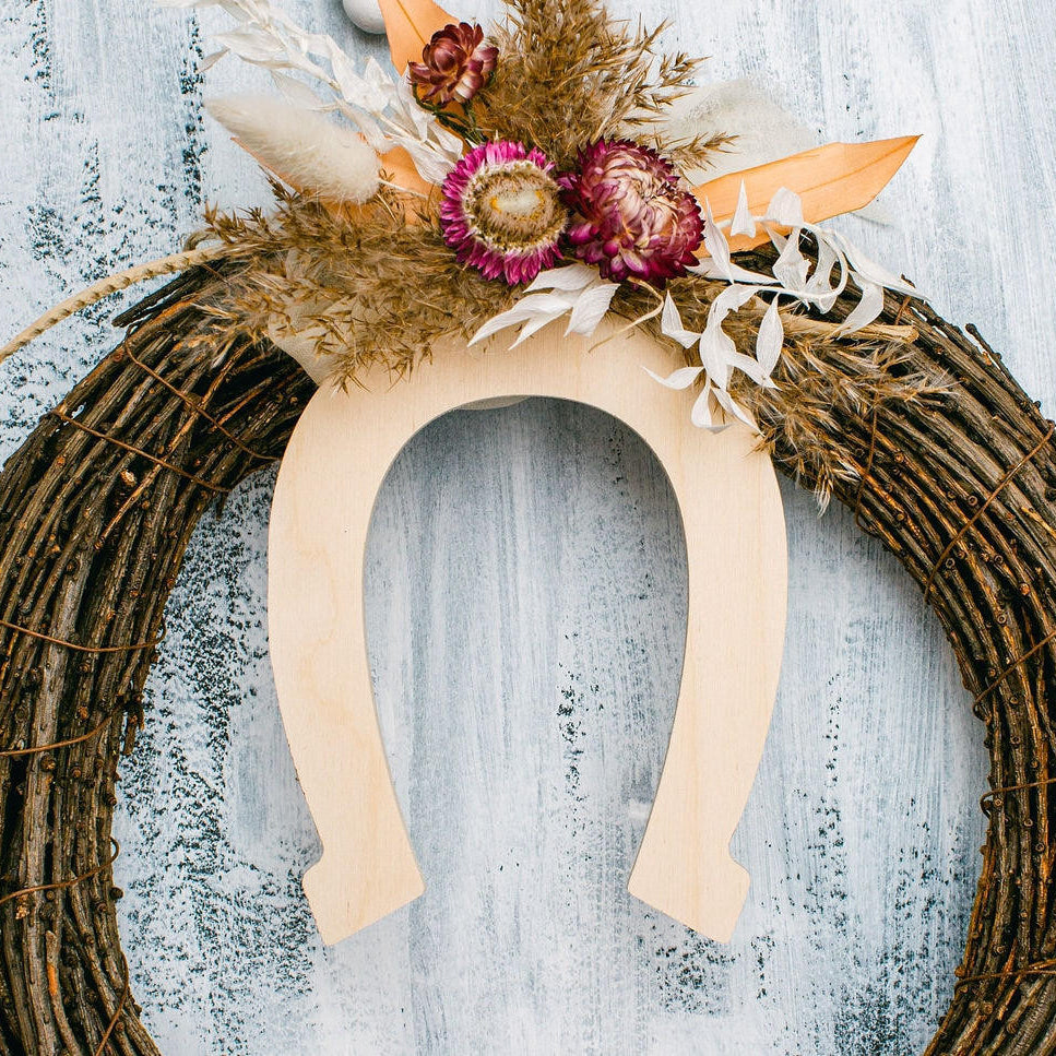 Woodpeckers Crafts Wood Horseshoe Large, 12" x 9.5"