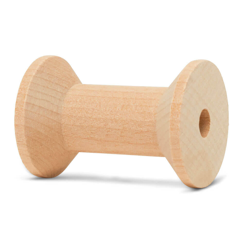 Wood Hourglass Spool, 2", 5/16" hole