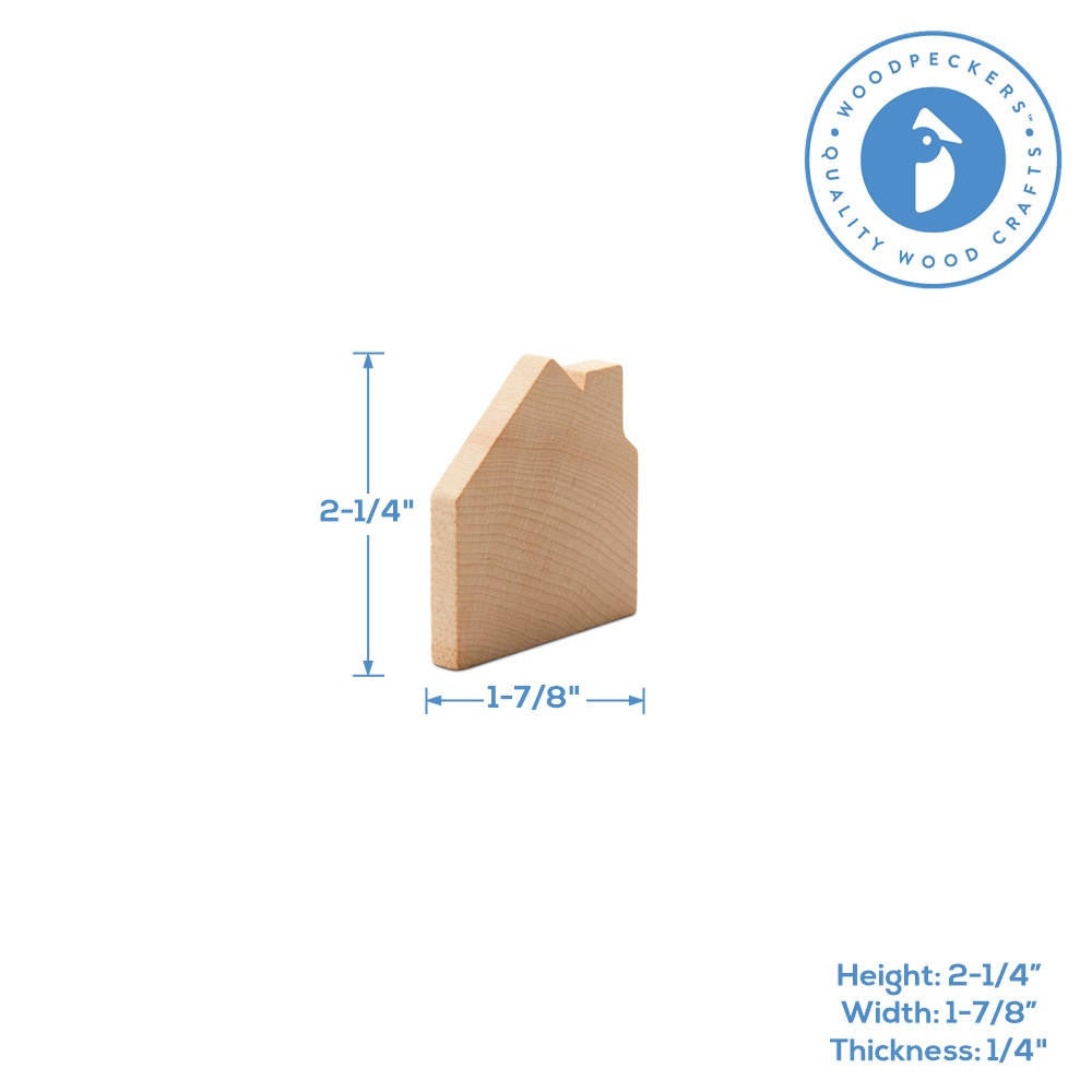 Woodpeckers Crafts Wood House, 2-1/4”