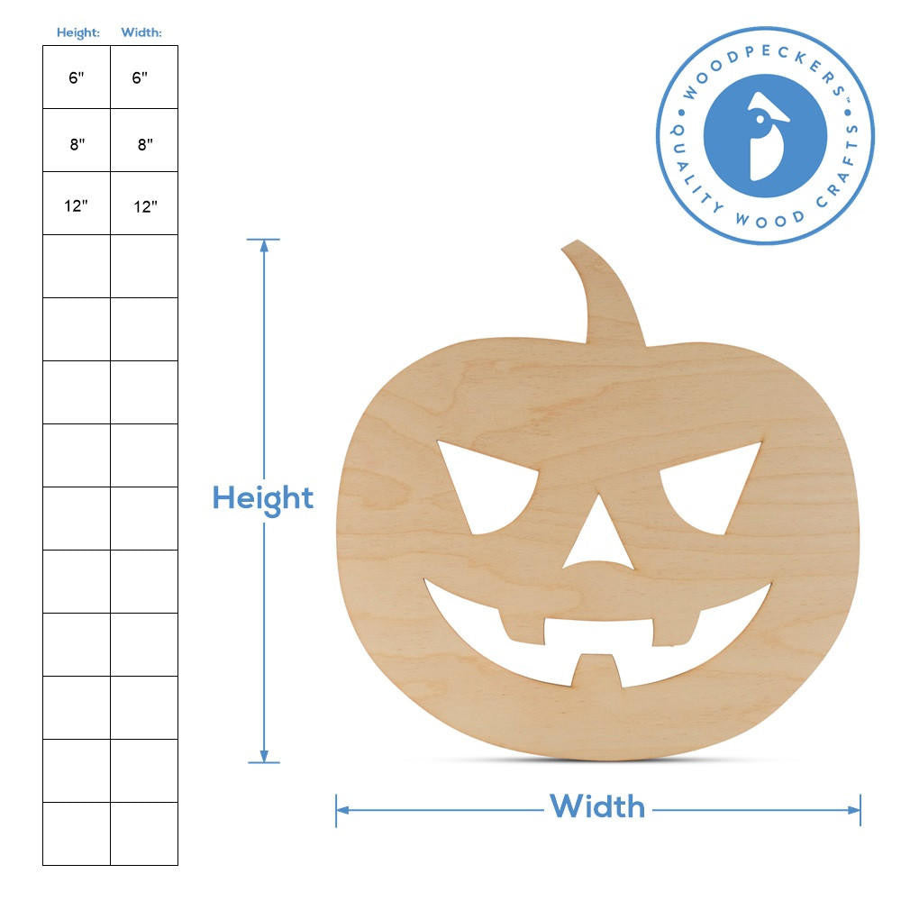 Woodpeckers Crafts Wood Jack o’ Lantern Cutout