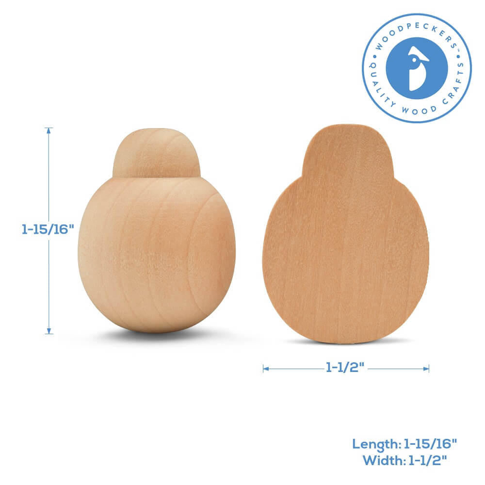 Wood Ladybug Half, Flat Bottom, 1-7/8"