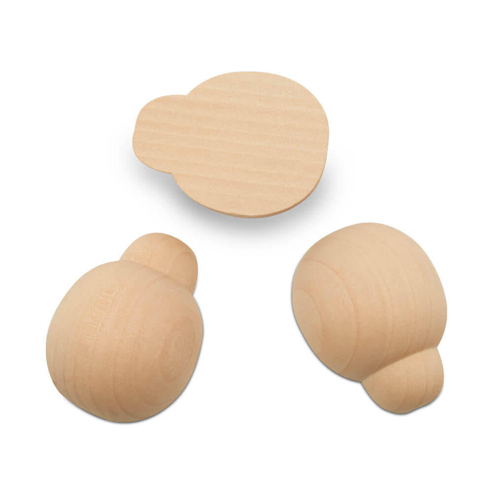 Wood Ladybug Half, Flat Bottom, 1-7/8"