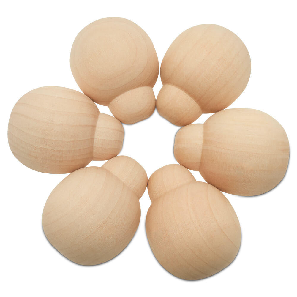 Wood Ladybug Half, Flat Bottom, 1-7/8"