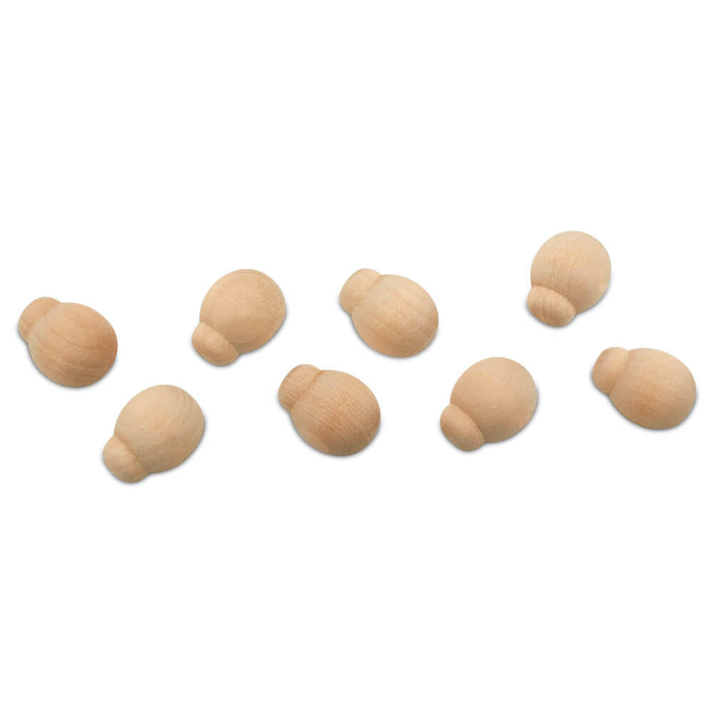 Wood Ladybug Half, Flat Bottom, 3/4"