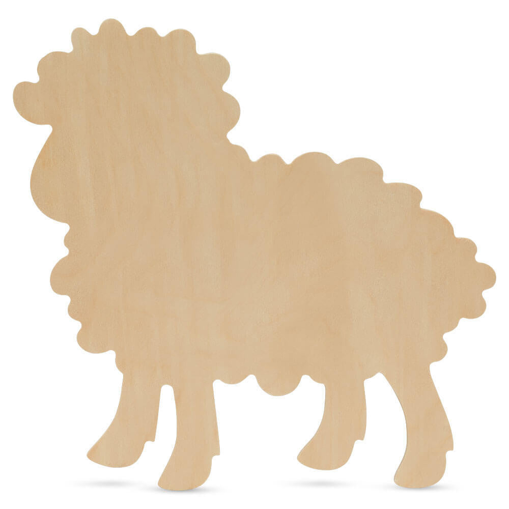 Woodpeckers Crafts Wood Lamb Cutout Extra Large, 16" x 15"