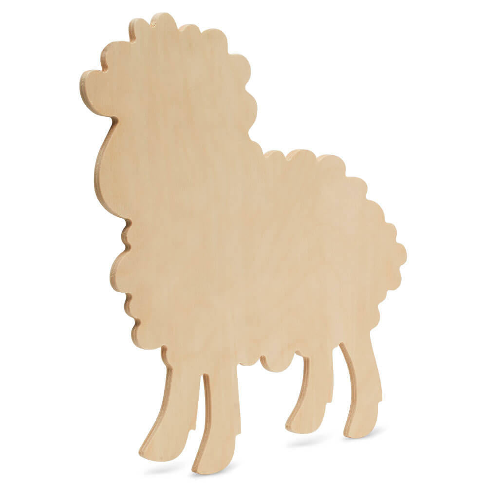 Woodpeckers Crafts Wood Lamb Cutout Large, 12" x 11"