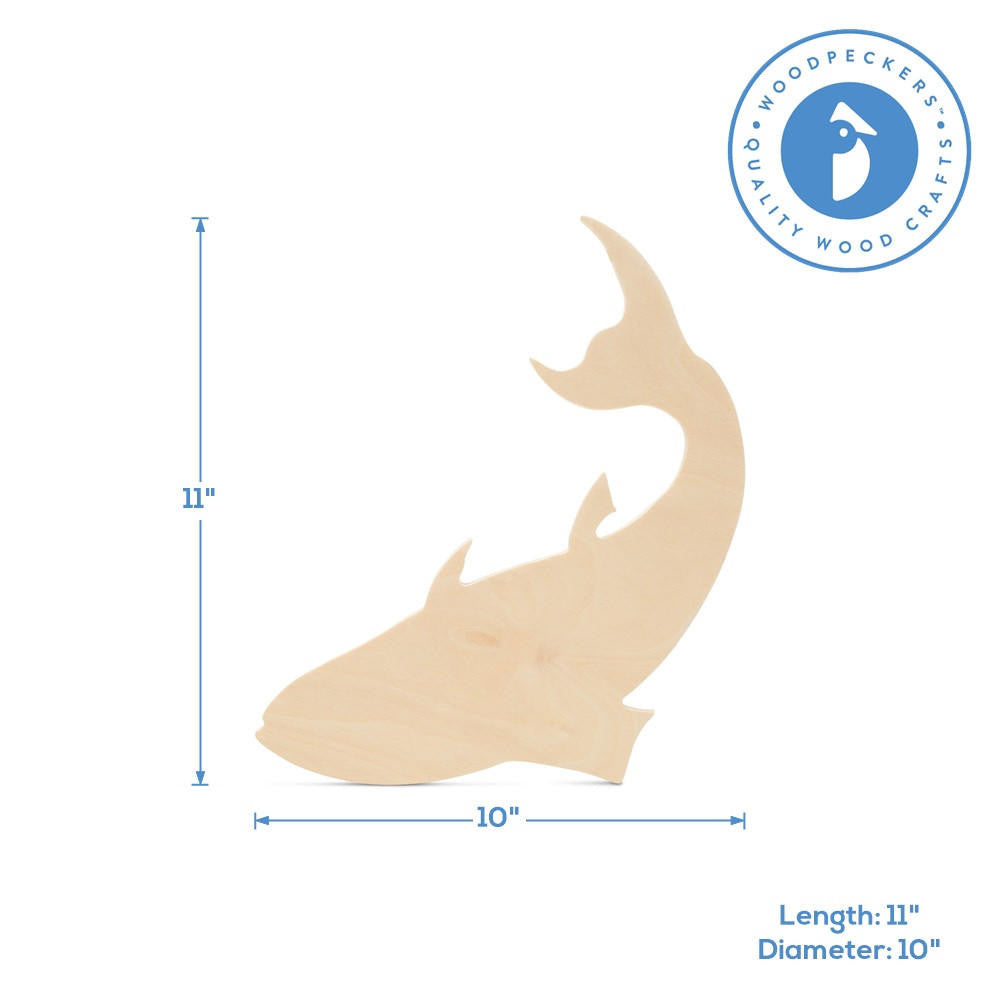 Wood Leaping Fish Cutout, 11"