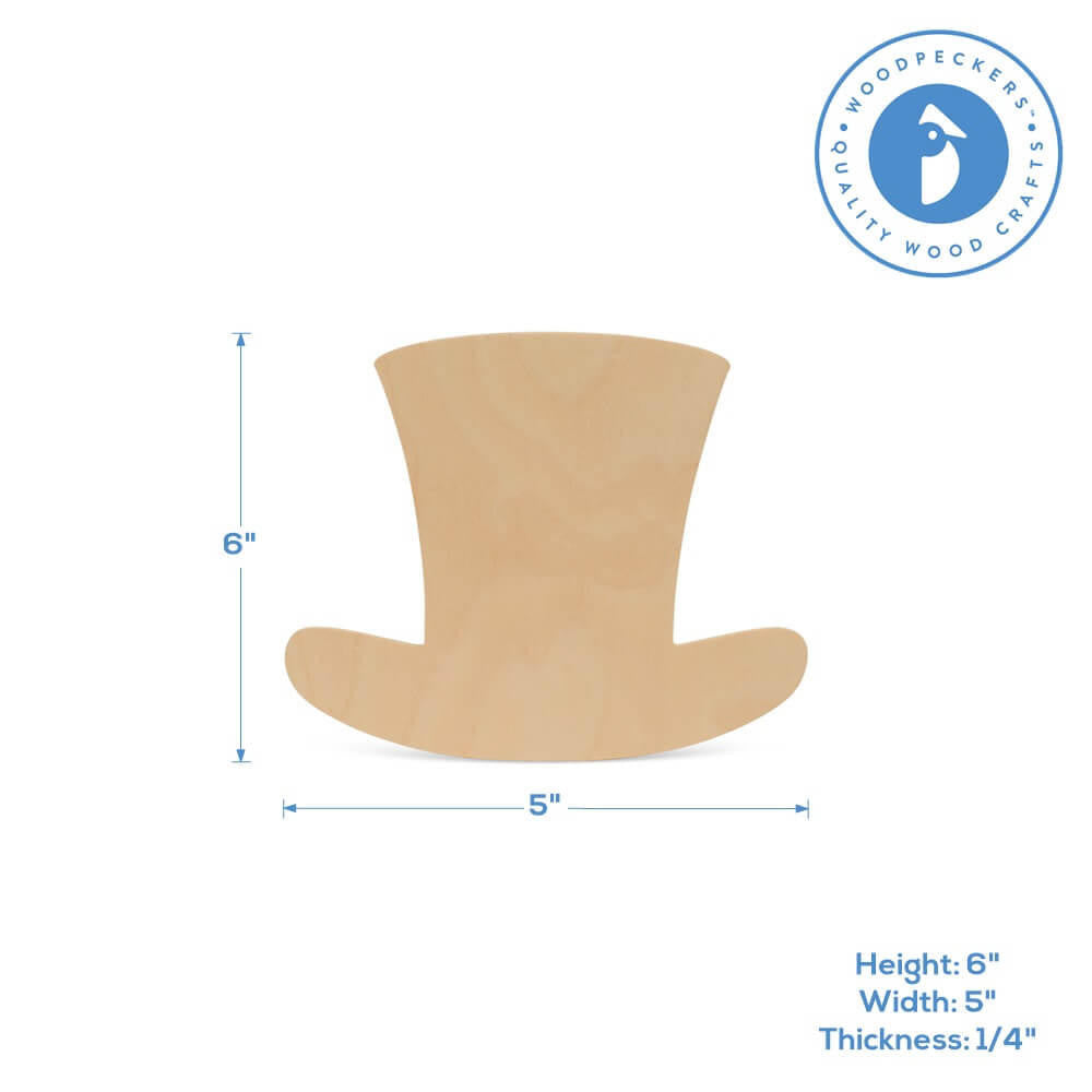 Woodpeckers Crafts Wood Leprechaun Hat Cutout Small, 6" x 5"
