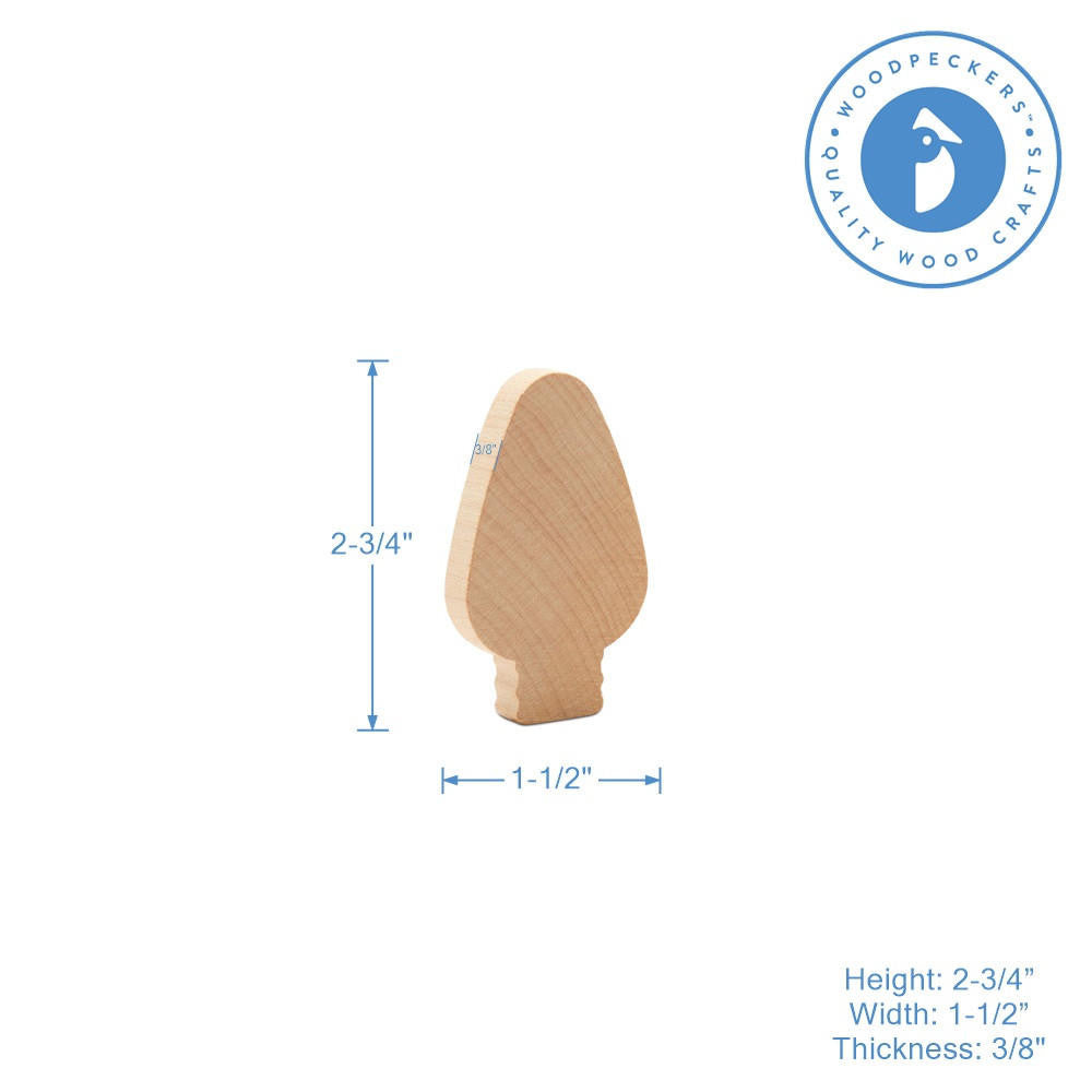 Woodpeckers Crafts Wood Lightbulb, 2-3/4”