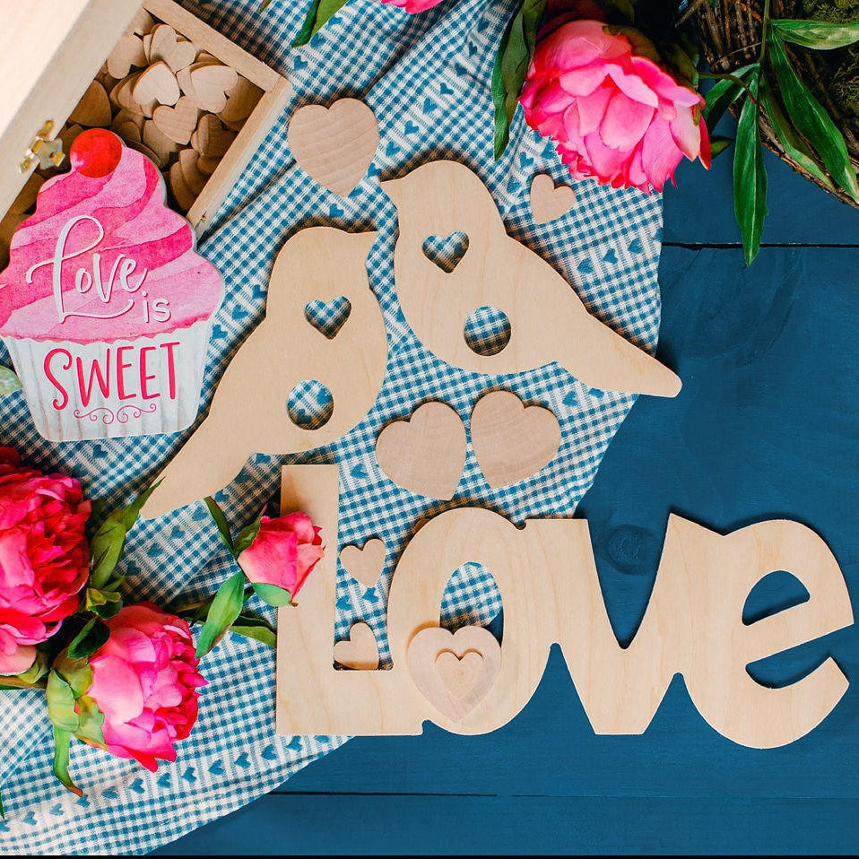Woodpeckers Crafts Wood "Love" Large Cutout, 12" x 5.5"