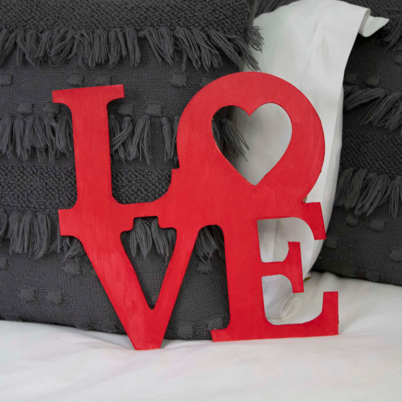 Woodpeckers Crafts Wood "Love" with Heart Cutout Large, 12" x 12"