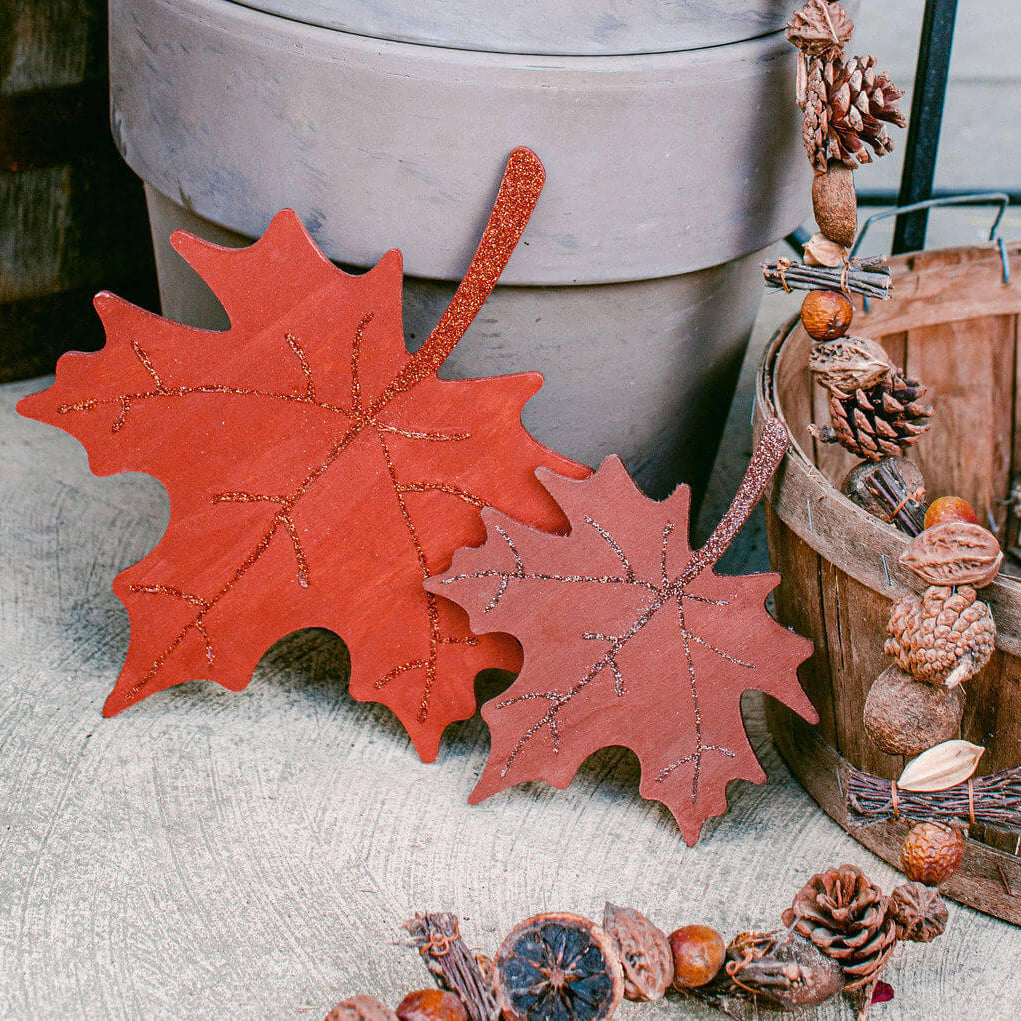 Woodpeckers Crafts Wood Maple Leaf Cutout Large, 12" x 10"