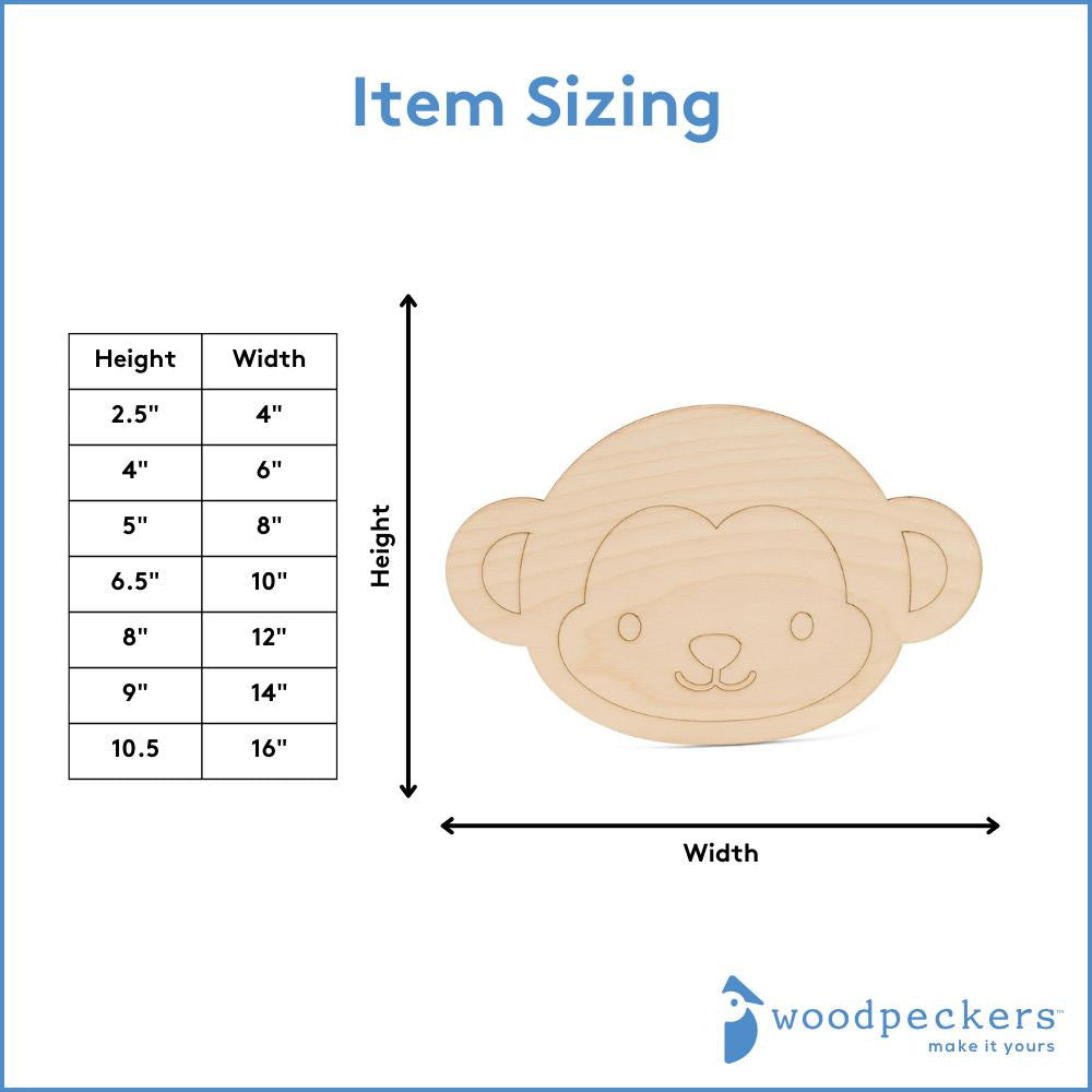 Woodpeckers Crafts Wood Monkey Cutout