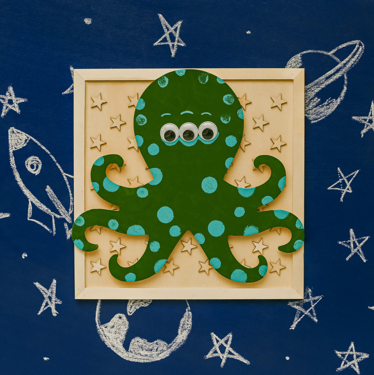 Wood Octopus Cutout, 12"