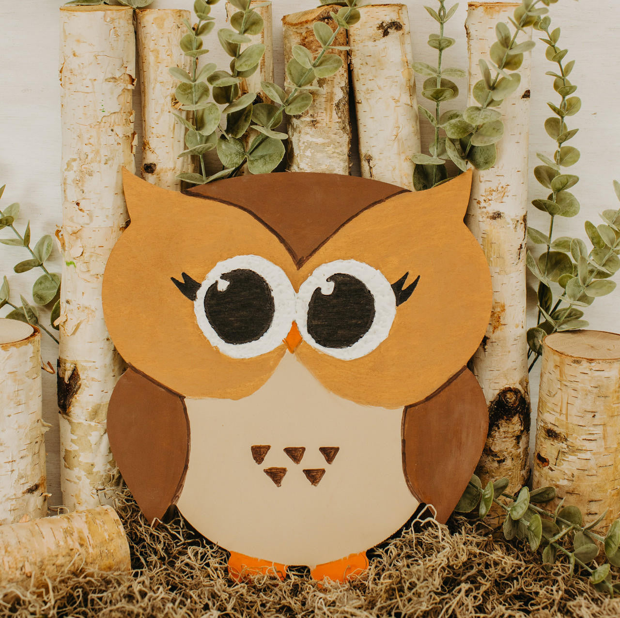 Wood Owl Cutout, 12”