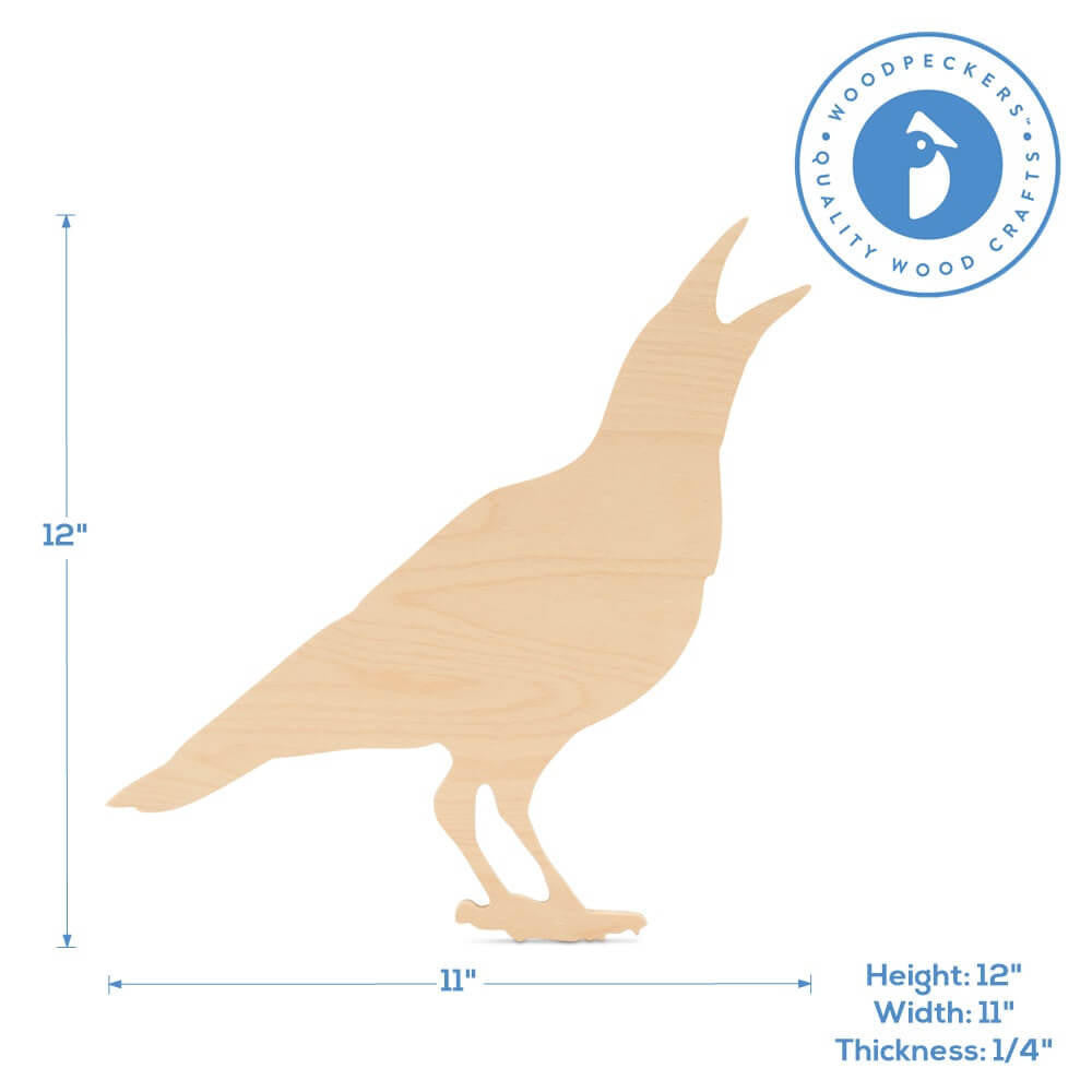 Woodpeckers Crafts Wood Raven Cutout, 12" x 11"