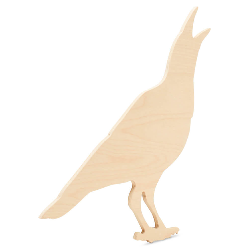Woodpeckers Crafts Wood Raven Cutout, 12" x 11"