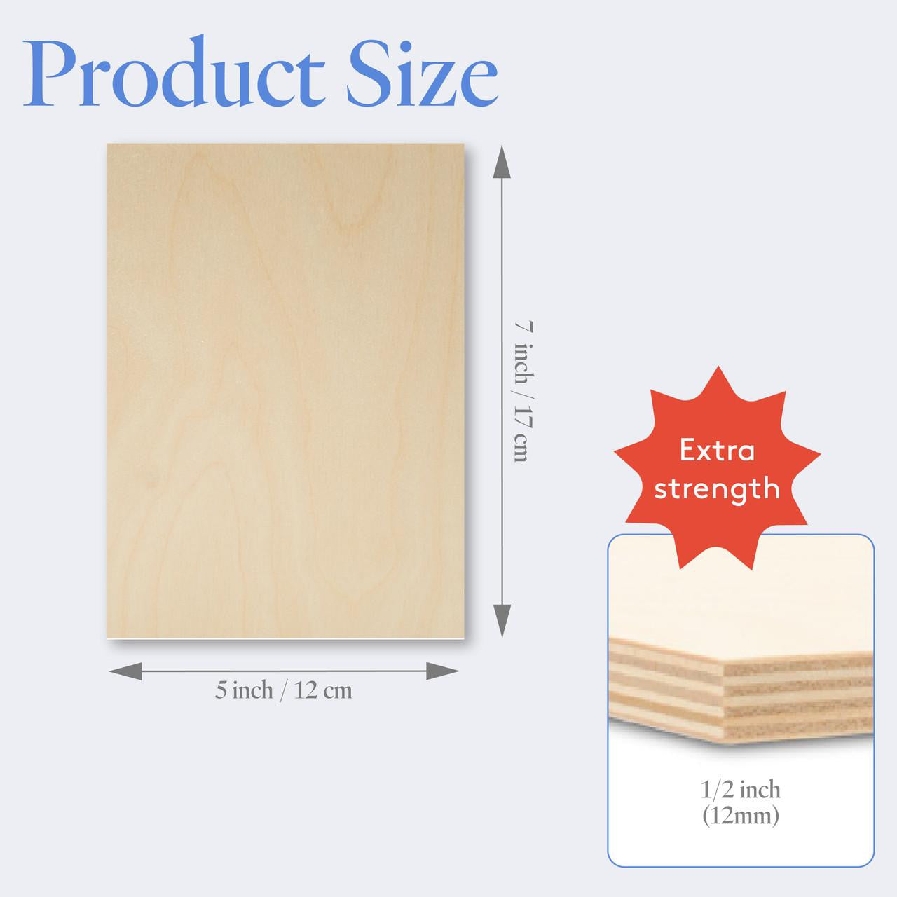 Woodpeckers Crafts Wood Rectangle Cutout, 5" x 7", 1/2" thick