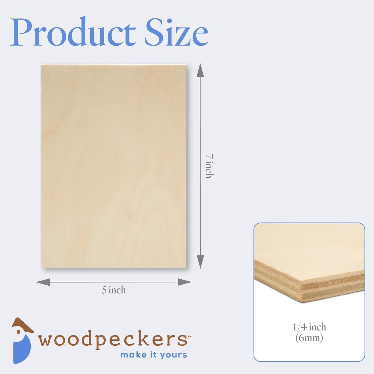 Woodpeckers Crafts Wood Rectangle Cutout, 5" x 7", 1/4" thick