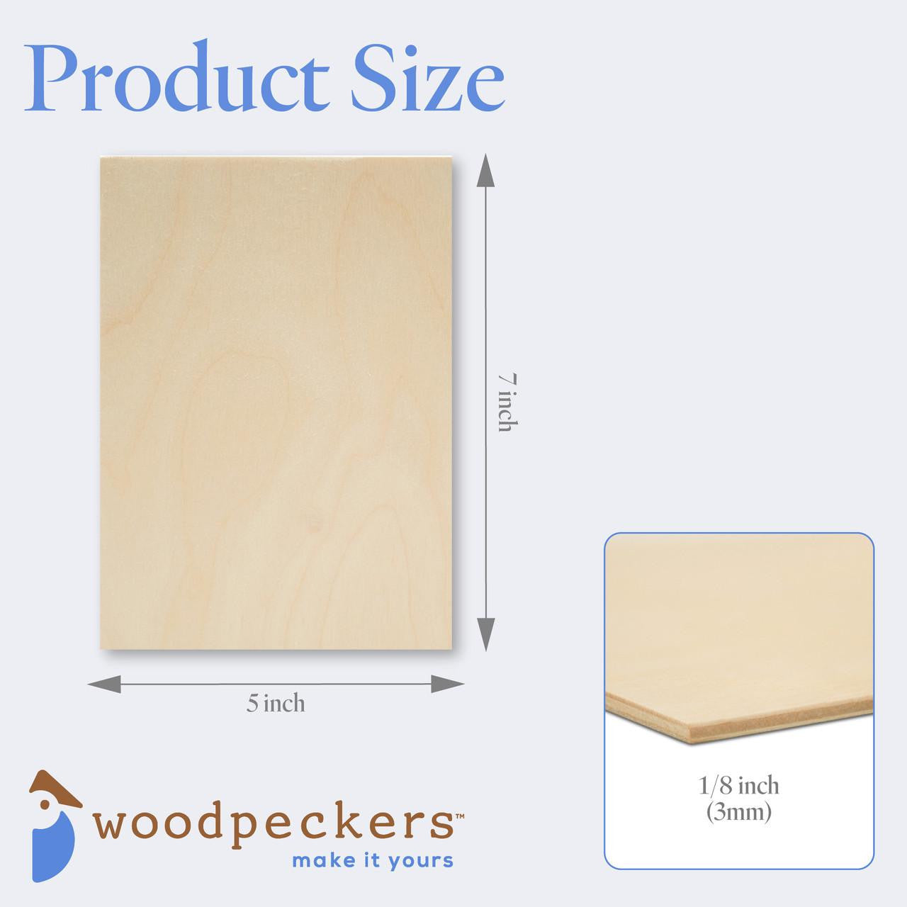 Woodpeckers Crafts Wood Rectangle Cutout, 5" x 7", 1/8" Thick