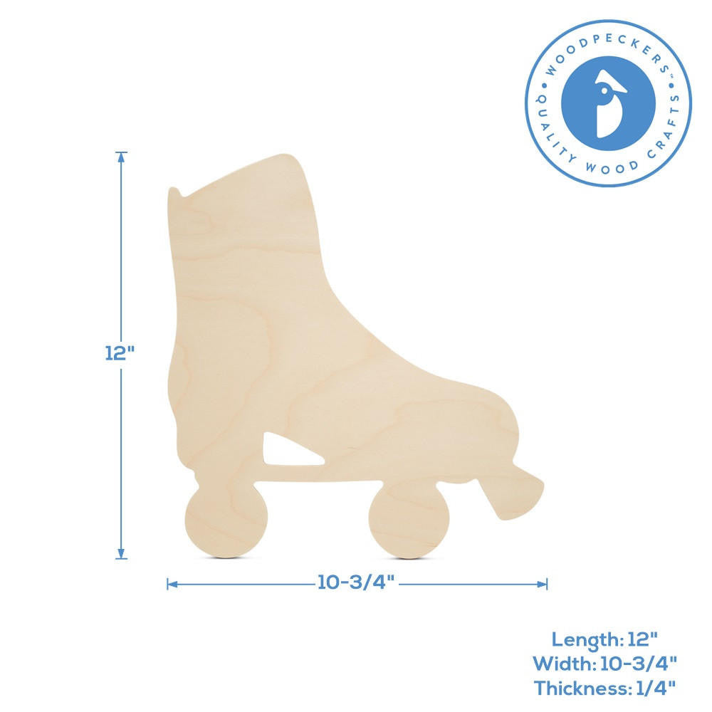 Woodpeckers Crafts Wood Roller Skate Cutout, 12”