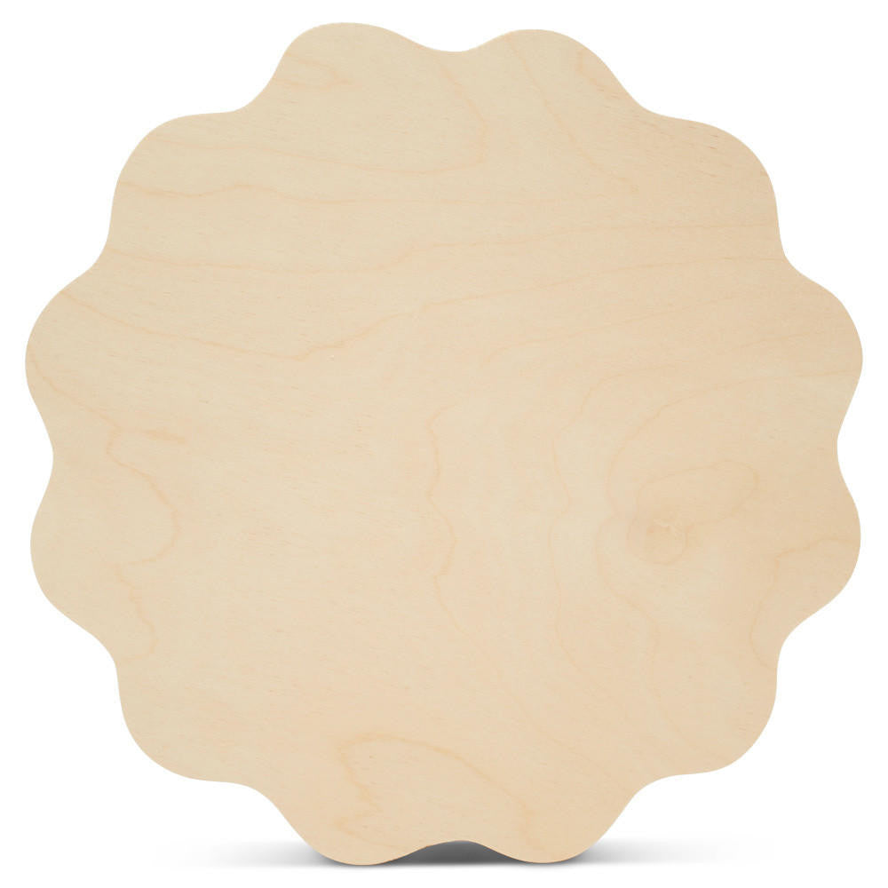 Wood Scalloped Circle Cutout, 12”