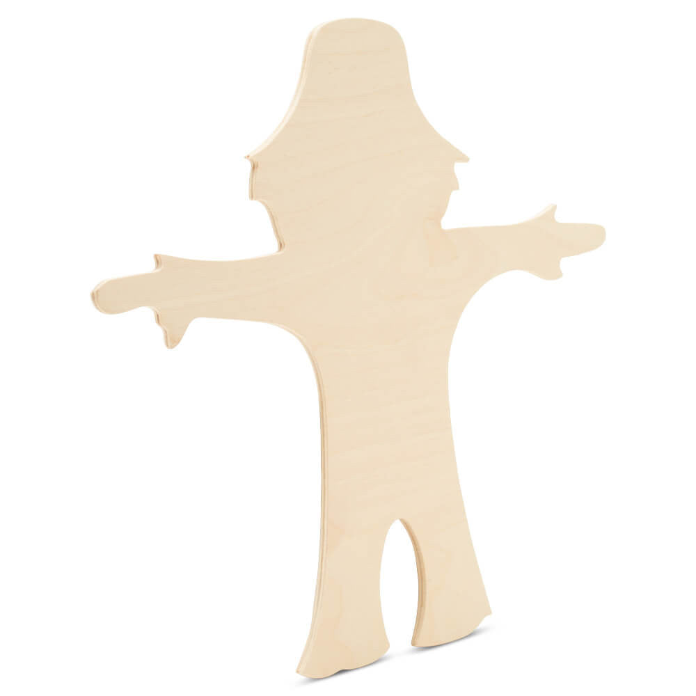 Woodpeckers Crafts Wood Scarecrow Cutout, 13" x 12"