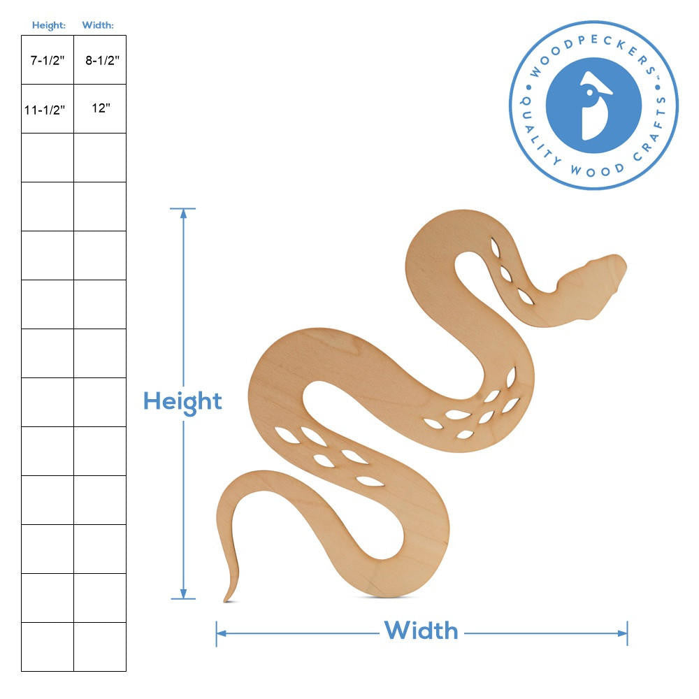 Woodpeckers Crafts Wood Snake Cutout